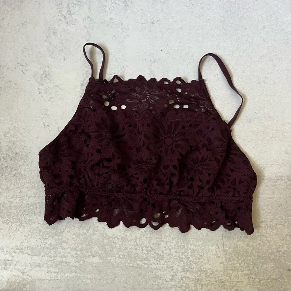 Aerie High Neck Lace Bralette S